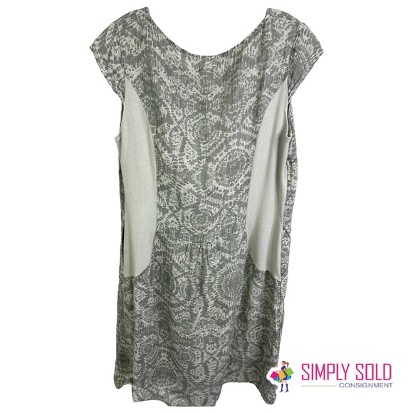 Lina Tomei Women's 100% Linen Italian Palma Dress Green Cap Sleeve Crew Neck XL - Picture 2 of 8